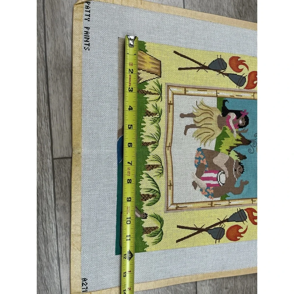 Patty Paints Hand Painted Needlepoint Canvas Hawaii Tiki Hawaiian Tropical 17ct